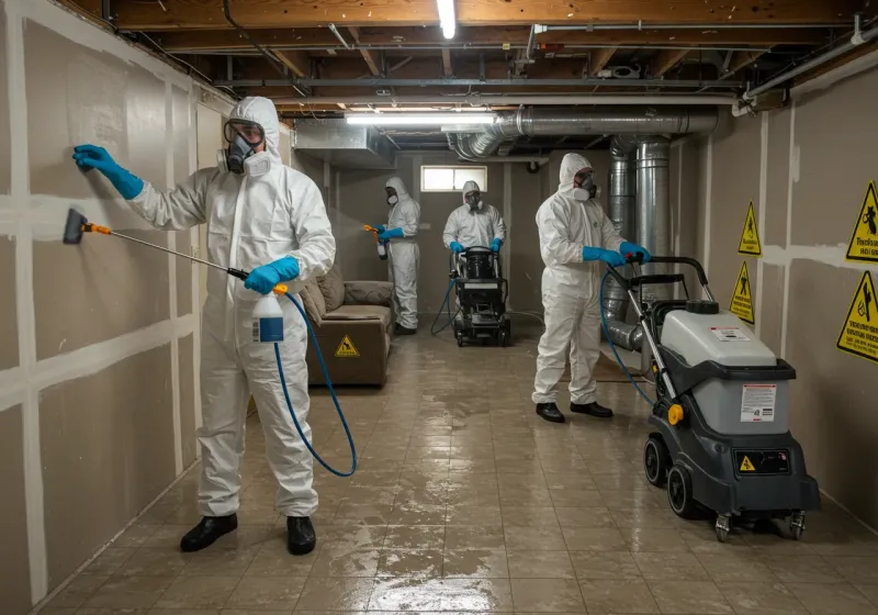 Basement Moisture Removal and Structural Drying process in Dauphin Island, AL